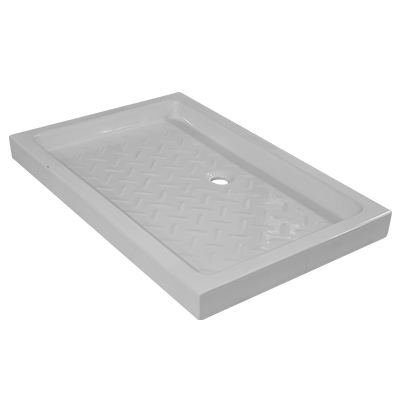 RECEVEUR DE DOUCHE PORCELAINE RECTANGLE  L. 1200 x W. 800 x H. 100 mm Ø65 mmBLANCHE 1010104038