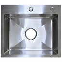 EVIER INOX  SIMPLE BAC AVEC SIPHON L 500 x W 440 x H 200 3MM 1020201016