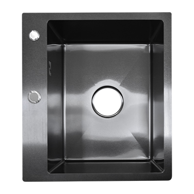 EVIER INOX  SIMPLE BAC AVEC SIPHON L 500 x W 440 x H 200 3MM 1020201017