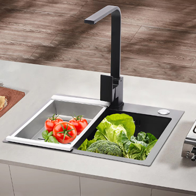 EVIER INOX  SIMPLE BAC AVEC SIPHON L 500 x W 440 x H 200 3MM 1020201017