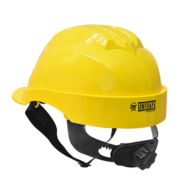 CASQUE DE CHANTIER AVEC BANDE ANTI TRANSPIRATION CERTIFIER EN JAUNE (NGL)