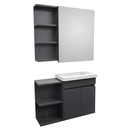 LAVABO MEUBLE +MIROIR NIGERIA  75 CM 90-1198  (CLK)TURQUIE 3 ELMTS