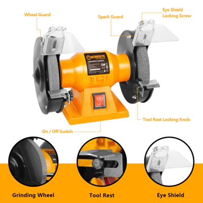 MEULEUSE ELECTRIQUE DOUBLE 300W 220 -240V/50HZ 200MM 2840/MIN BG110  WORKSITE