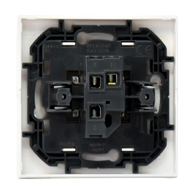 INTER DOUBLE ALL 10AX 250V  COMPLET ENC 1P 2MOD  URBNO LEGRAND UB2020WH