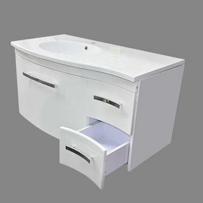 LAVABO MEUBLE BLANC +LAMPE SANS MIRROIRE N°10+ N°12 (AYFR)
