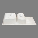 EVIER QUARTZ DOUBLE BAC BLANC (1145x490x203mm)  45X19.5x8 avec accessoires 22,50kg(UE)