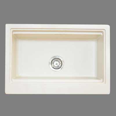 EVIER QUARTZ SIMPLE BAC BLANC (710x480x210mm) 28.5X19 14kg(UE)