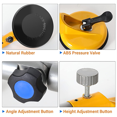 DOUBLE  VENTOUSE DE LEVAGE ANGLE REGLABLE 130 MM(1.37kg) PUISSANCE ASPIRATION MAX 140KG 2010806053