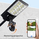 LAMPADAIRE SOLAIRE LED AVEC CAMÉRA INTEGRÉE  IP65, 300 W, 9000K, CAMÉRA,WI-FI,CARTE SD 512 G.o(Non incluse) CAPTEUR MOUVEMENT PIR 1050204093