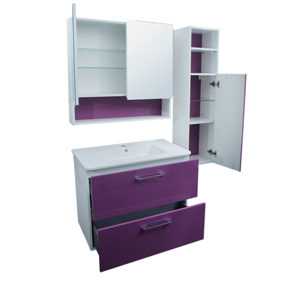 LAVABO MEUBLE+MIR+COL 80CM VIOLET 3021/2942/1320/2939/3000 ESP