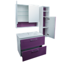 LAVABO MEUBLE+MIR+COL 80CM VIOLET 3021/2942/1320/2939/3000 ESP