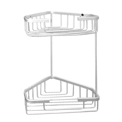 VALET DE DOUCHE TRIANGLE 2 ETAGE ALU  235 x 235 x 360 mm  1010902011