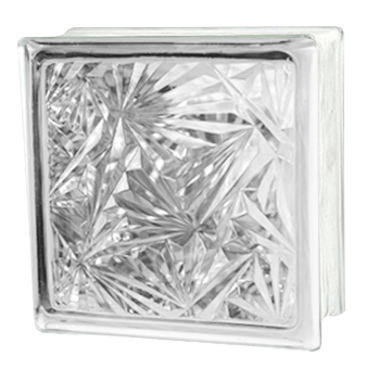 Brique de verre 19x19x8cm ice flower clear PRIX NET