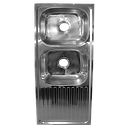 EVIER INOX DOUBLE BAC L 1200 x W500 x H.170 mm 1020201015