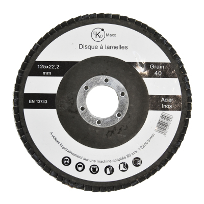 DISQUE A LAMELLE 125 X 22.2 MM  40 grits ACIER INOX 2010808129