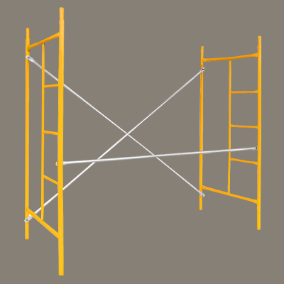 ECHAFAUDAGE JAUNE (2 ECHELLE+1 BARRE+ CRZ) L2200XW980XH2000MM E.04010.4210 SANS PLATEAU ET BASE (PORTUGAL) (MRL)