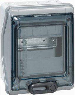 COFFRET PLEXO ETANCHE 8 MODULES AVEC EMBOUT IP65 IK09- GRIS 001908