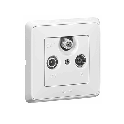 CARIVA BLANC PRISE TV RD SAT MECA COMPLET ENJO+PLAQUE 773835