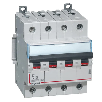 DISJ MODULAIRE DX3 4P C10A 6000A/10KA 407896