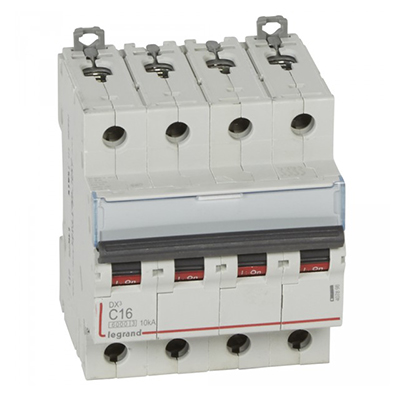 DISJ MODULAIRE DX3 4P C16A 6000A/10KA 407898