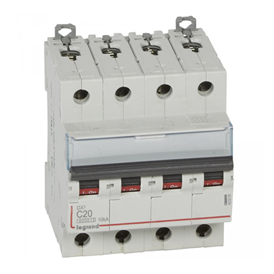 DISJ MODULAIRE DX3 4P C20A 6000A/10KA 407899