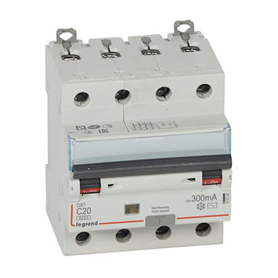 DISJONCTEUR MODULAIRE DX3 4P C10 6000A AC 30MA 4M 411204