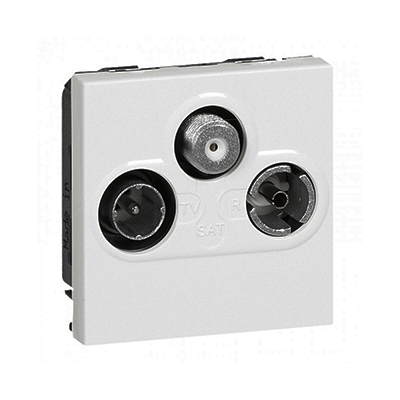 MOSAIC- PRISE TV-R-SAT 2 MOD-BLANC 78786