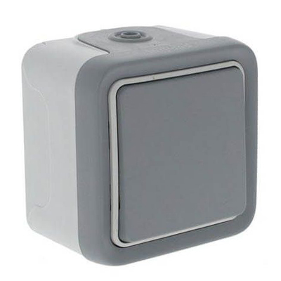 Plexo-poussoir NO10A gris apparent IP55 complet 69720