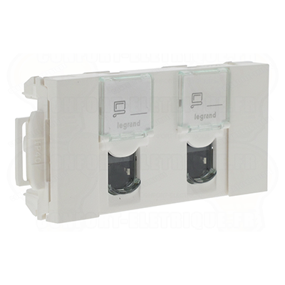 GOULOTTE MOSAIC CLIPPAGE DIR-PRISE DOUBLE RJ45 CAT6 FTP 3 MOD 76546