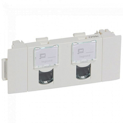 GOULOTTE MOSAIC CLIPPAGE DIR-PRISE DOUBLE RJ45 CAT5E FTP 3 MOD 76542