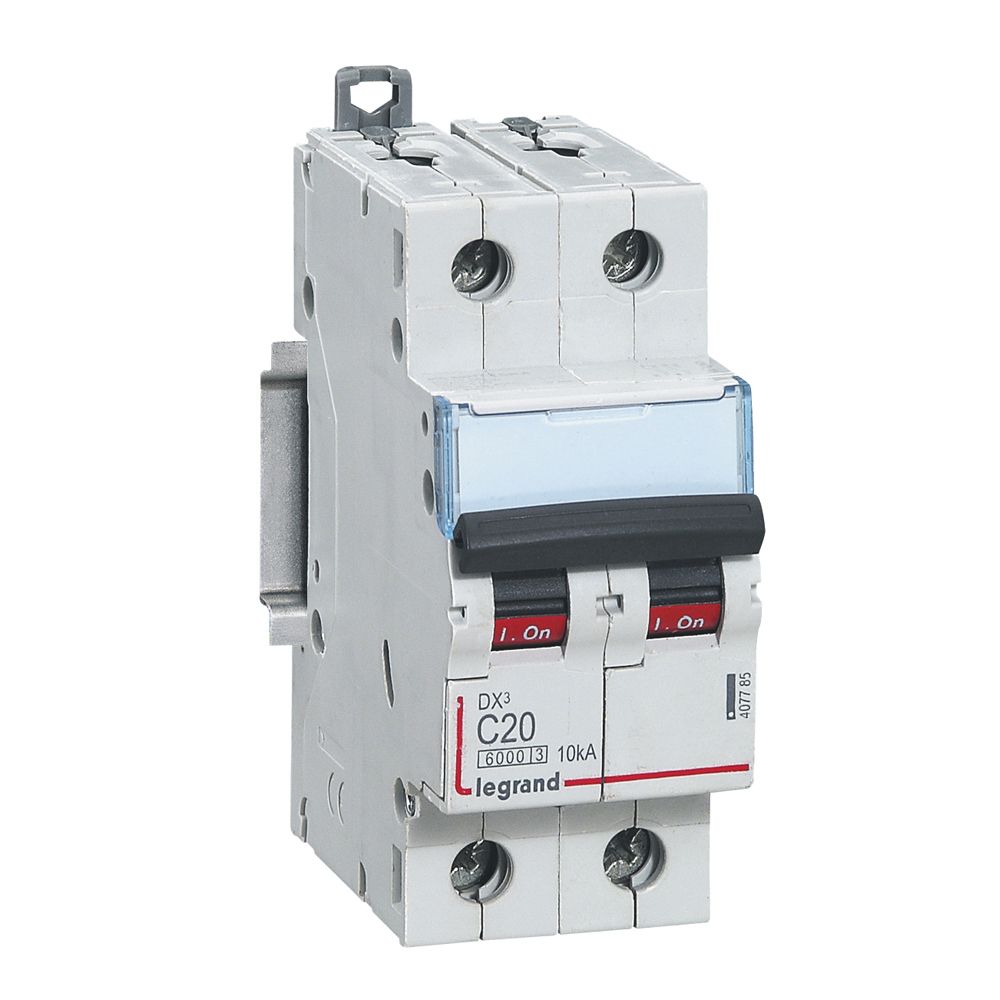DISJONCTEUR MODULAIRE DX3 2P C20 6000A-10KA VIS-VIS 407785