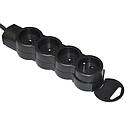 RALLONGE MULTIPRISE 4X2P+T 3500W Max-230V~ 3X1mm² 1.5M FB NOIR 050207
