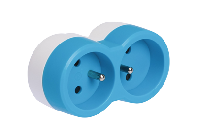 BIPLITE 16A 2X2P+T 2 SORTIE FRONTALE BLEU 050502