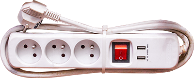 PRISE MULTIPLES IP20 , 1,5m 3sockets cover +2USB 2100104101