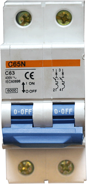 DISJONCTEUR YC65N-2P 63A ME61006 (dstk)(40)