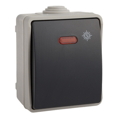COMMUTATEUR ETANCHE LUMINEUX 10A X 250V  IP 54  3303IL-FR SOLERA