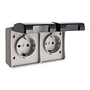 Double prise fixe etanche 2P+T 16A 250V 3366F-FR Solera