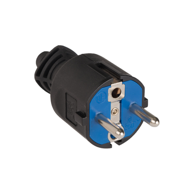 FICHE 2P 16A 250V NOIR CAOUTCH  706C-FR SOLERA