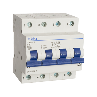 Disjonct magnet 4P 20A 4MOD CBM420FR Solera