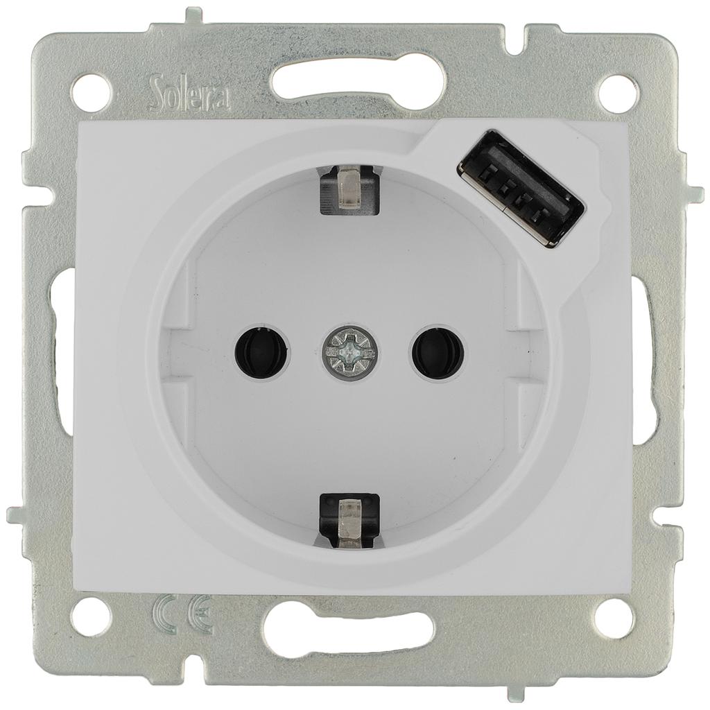 PRISE 2P+T 16A 250V USB SYST.F ERP60FUSB-FR SOLERA