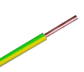 FIL ISOLE RIGIDE 0.75KV 1CX2.5MM2  CI1 PVC-70ø VERT/JAUNE 50525-2-31 /M DUCAB