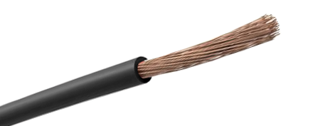 FIL ISOLE SOUPLE NOIR 0.75KV1C 10MM2  C5PVC-70ø NOIRE  / M  DUCAB