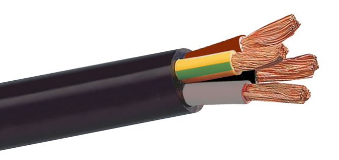 CABLE 0.75KV4C 6MM2  C5EI7/EM7 NOIRE /M DUCAB
