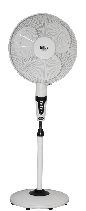 VENTILATEUR AVEC PIED 400MM METRO Model CRETA Coul WHITE /BLACK
