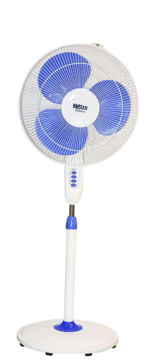 VENTILATEUR AVEC PIED 400MM METRO Model AURA Coul WHITE/BLUE