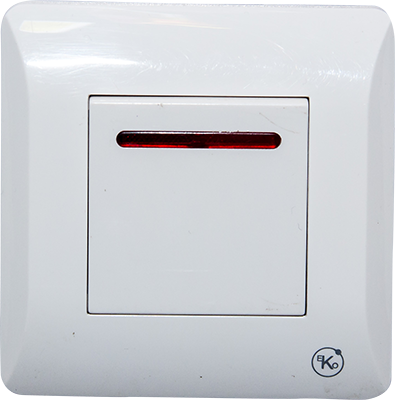 Interrup simple v&v+temoin encastre 10A 250V Eko 1050300404