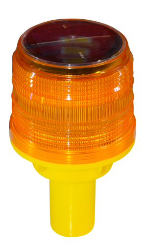 BALISE CLIGNOTANTE CHANTIER LED SOLAIRE ORANGE  IP65 1.2 W/3.7 V/20ma 1050203616