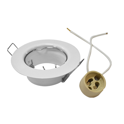 SPOT ENCASTRE ROND ACIER BLANC ∅78MM 1050203801 avec DOUILLE GU10 1050203808