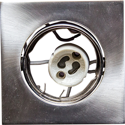 SPOT ENCASTRE CARRE NICKEL SATINE 1050203807 avec DOUILLE GU10 1050203808