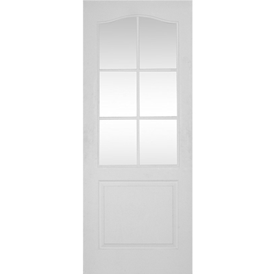 PORTE SEMI VITRE BLANC 2000x800x40mm 2 PANEL - 6 lite clear glass